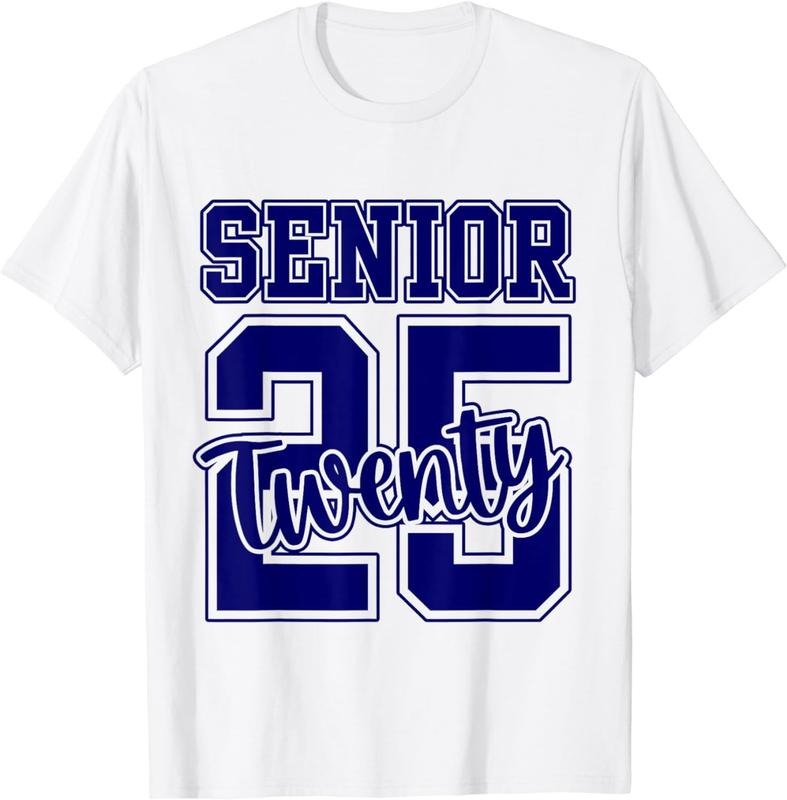 100% Cotton Class of 2025 Senior 25 High School Graduation Party 2025 T-Shirt01