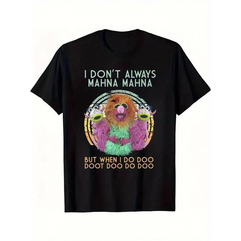 100% Cotton Fun Mana Muppet Graphic T-shirt - Men's Short Sleeved Printed Shirt Series