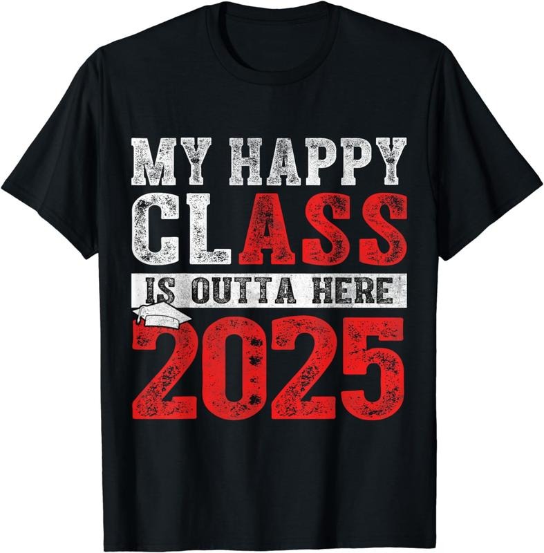 100% Cotton My Happy Class Is Outta Here 2025 Senior Graduation Vintage T-Shirt