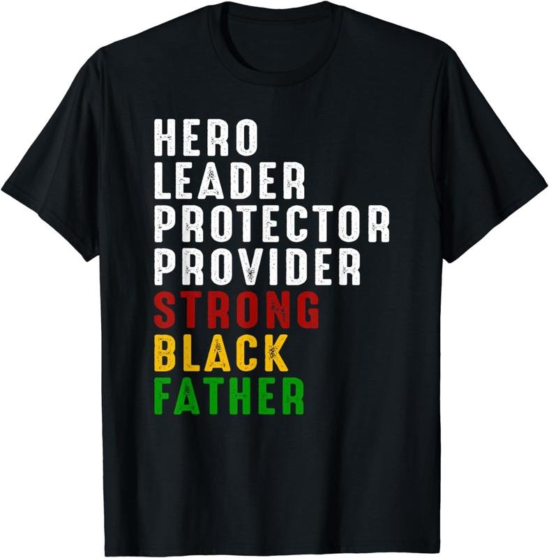 100% Cotton Vintage Fathers Day Strong African American Black Father T-Shirt