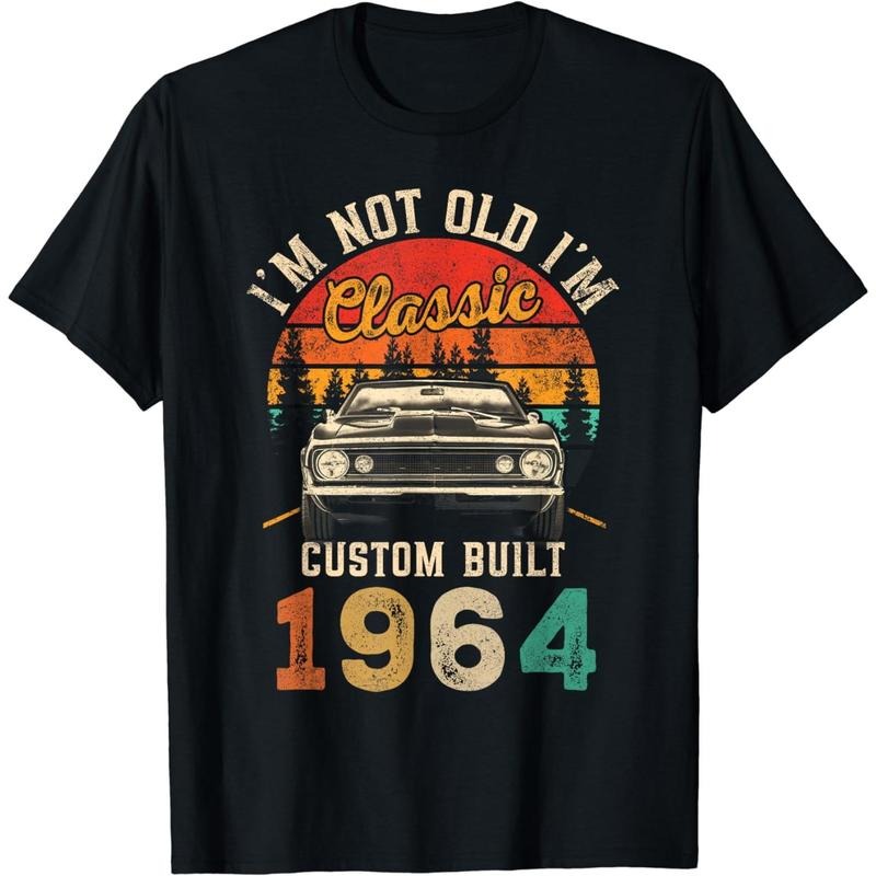 100% Cotton60 Year Old Vintage Classic Car 1964 60th Birthday Men Gifts T-Shirt