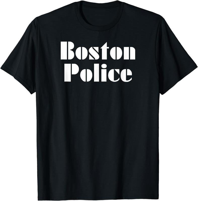 100% CottonBoston PD Shirt Vintage Police Tee
