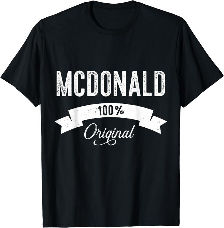 100% CottonFamily Surname McDonald Funny Reunion Last Name Tag T-Shirt
