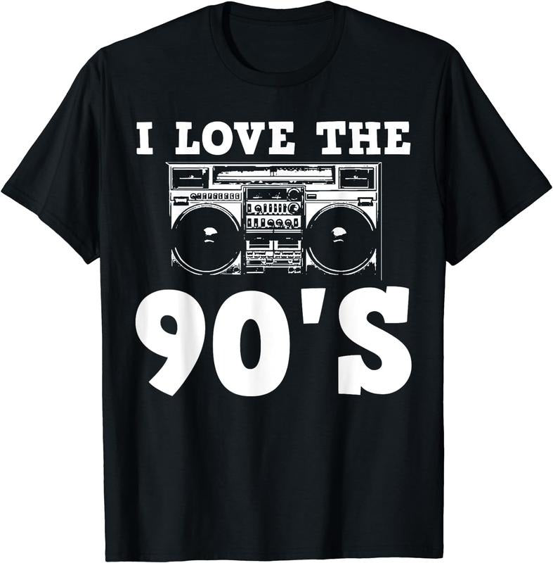 100% CottonFunny 90's Women Men T-Shirt Black