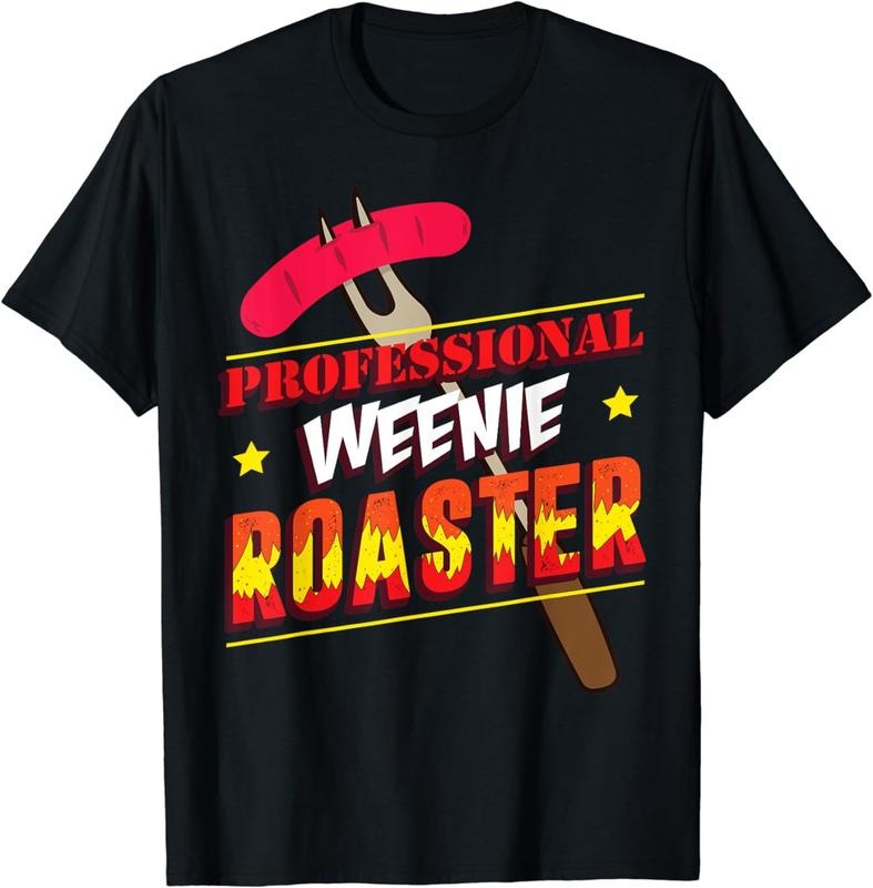 100% CottonFunny Hotdog Grilling - Grill Master Weenie Roaster T-Shirt