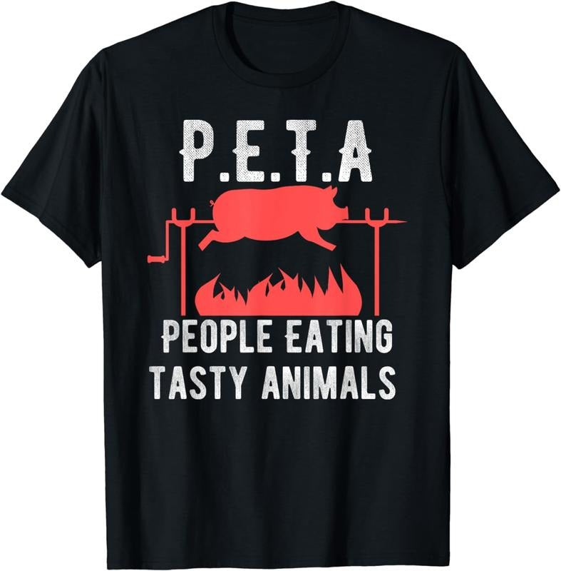 100% CottonFunny P.E.T.A People Eating Tasty Animals BBQ Kids Adults T-Shirt