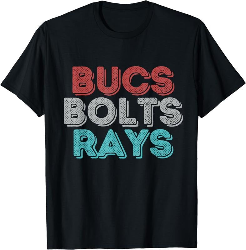 100% CottonRetro Vintage Bucs Bolts Rays T-Shirt