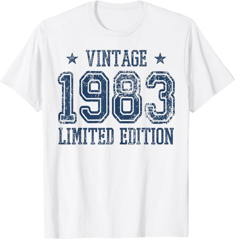 100% CottonVintage 41 Birthday Decorations Men 41th BDay 1983 Birthday T-Shirt