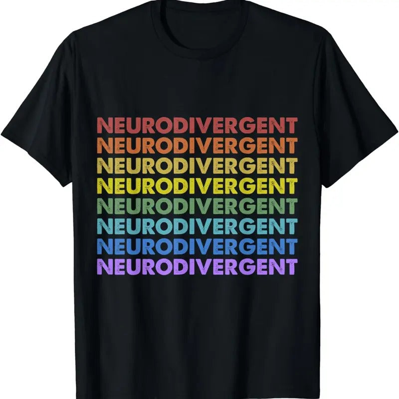 100% CottonVintage Retro Sunset Neurodivergent Neurodiversity Awareness T-Shirt