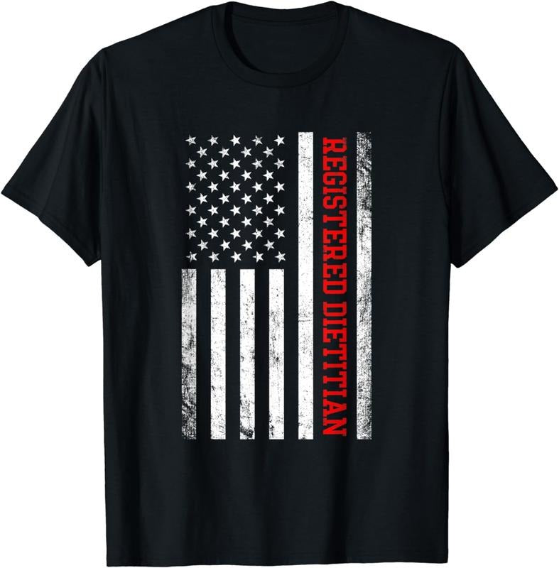 100% Cottonregistered dietitian american flag, nutritionist dietitian T-Shirt