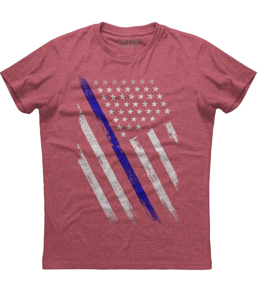 The American Flag Blue Line Patriotic T-shirt (O)