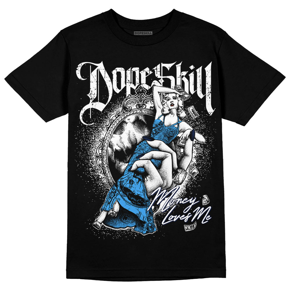 AJ Spizike White Obsidian DopeSkill T-Shirt Money Loves Me Graphic
