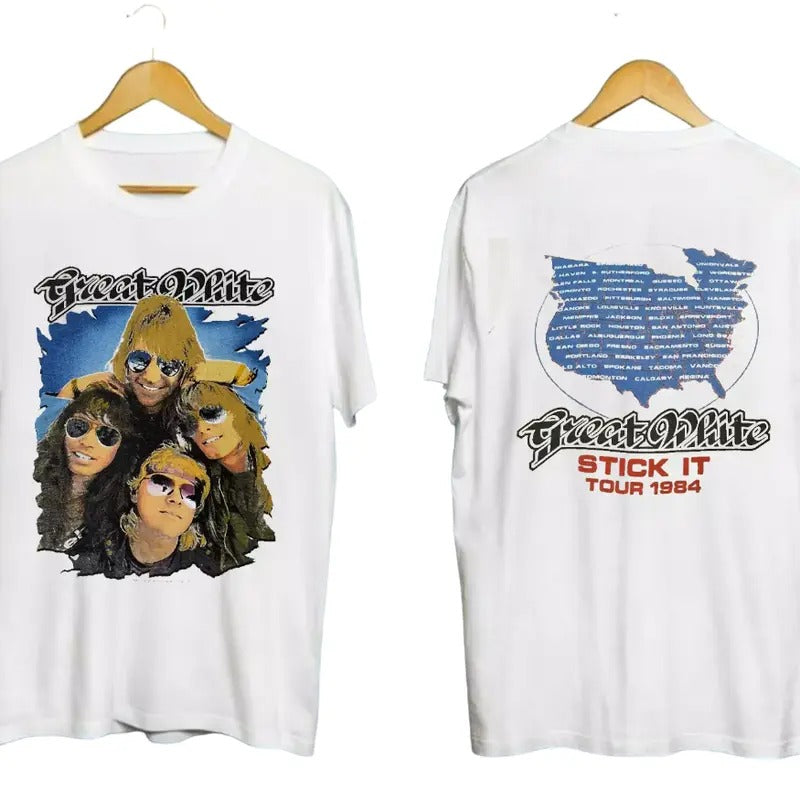 1984 GREAT Tour Concert Double Sided All Size Shirt Size S-3XL