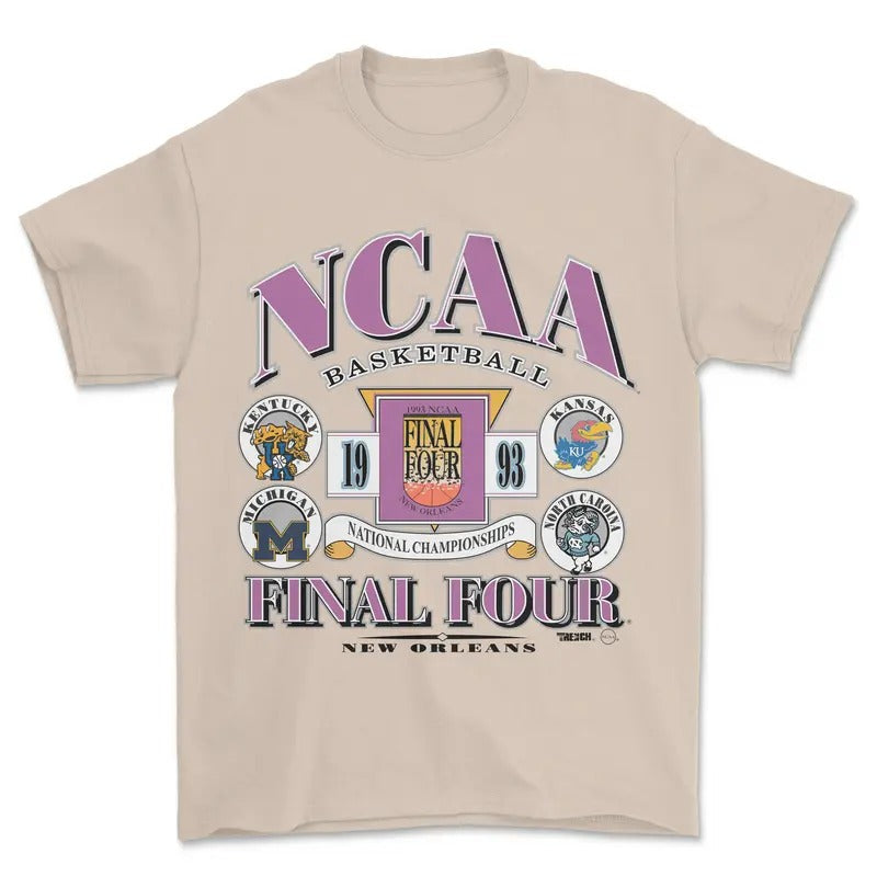 1993 NCAA Basketball Final Four T-Shirt, Retro Style College Shirt, Graphic Vintage Sports Tees for men