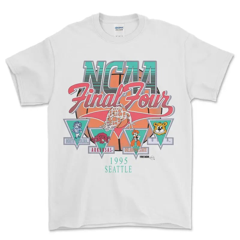 1995 NCAA Final Four Seattle T-Shirt, graphic vintage sports tees for men