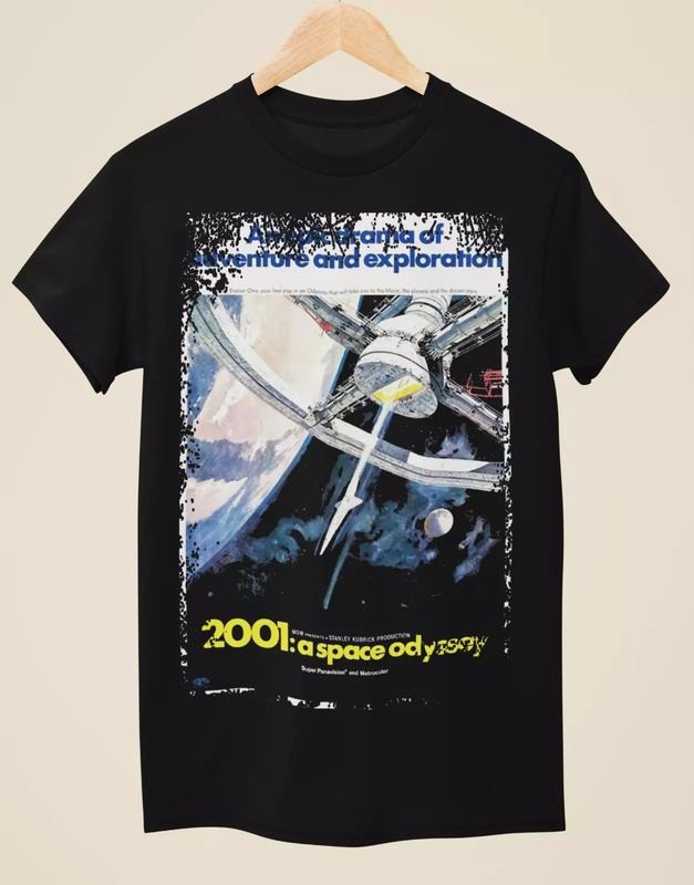 2001 A Space Odyssey (1968) - Movie Poster inspired Unisex Black T-Shirt