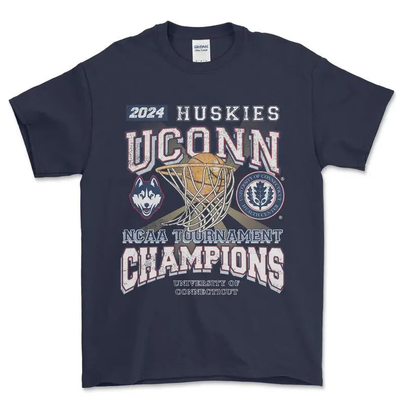 2024 University of Connecticut Tournament Champs Ncaa T-Shirt, Graphic Vintage Sports Tees for Men, Gift for Men, for Women Top Tshirt