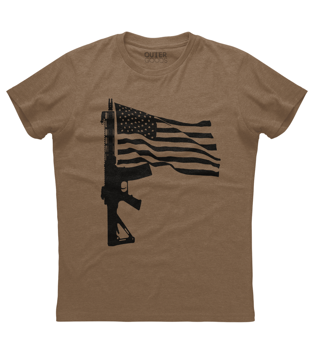 AR15 American Flag Patriotic T-shirt (DT)