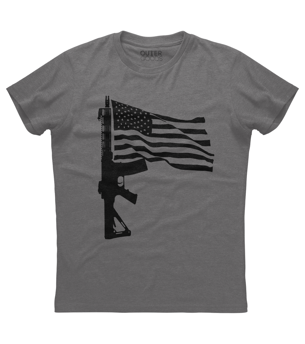 AR15 American Flag Patriotic T-shirt (DT)