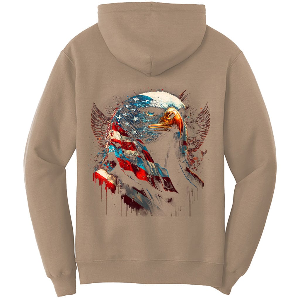 Eagle Face American Flag Patriotic T-Shirt (O)