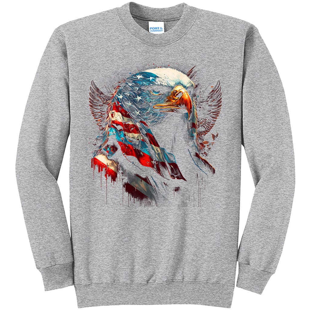 Eagle Face American Flag Patriotic T-Shirt (O)