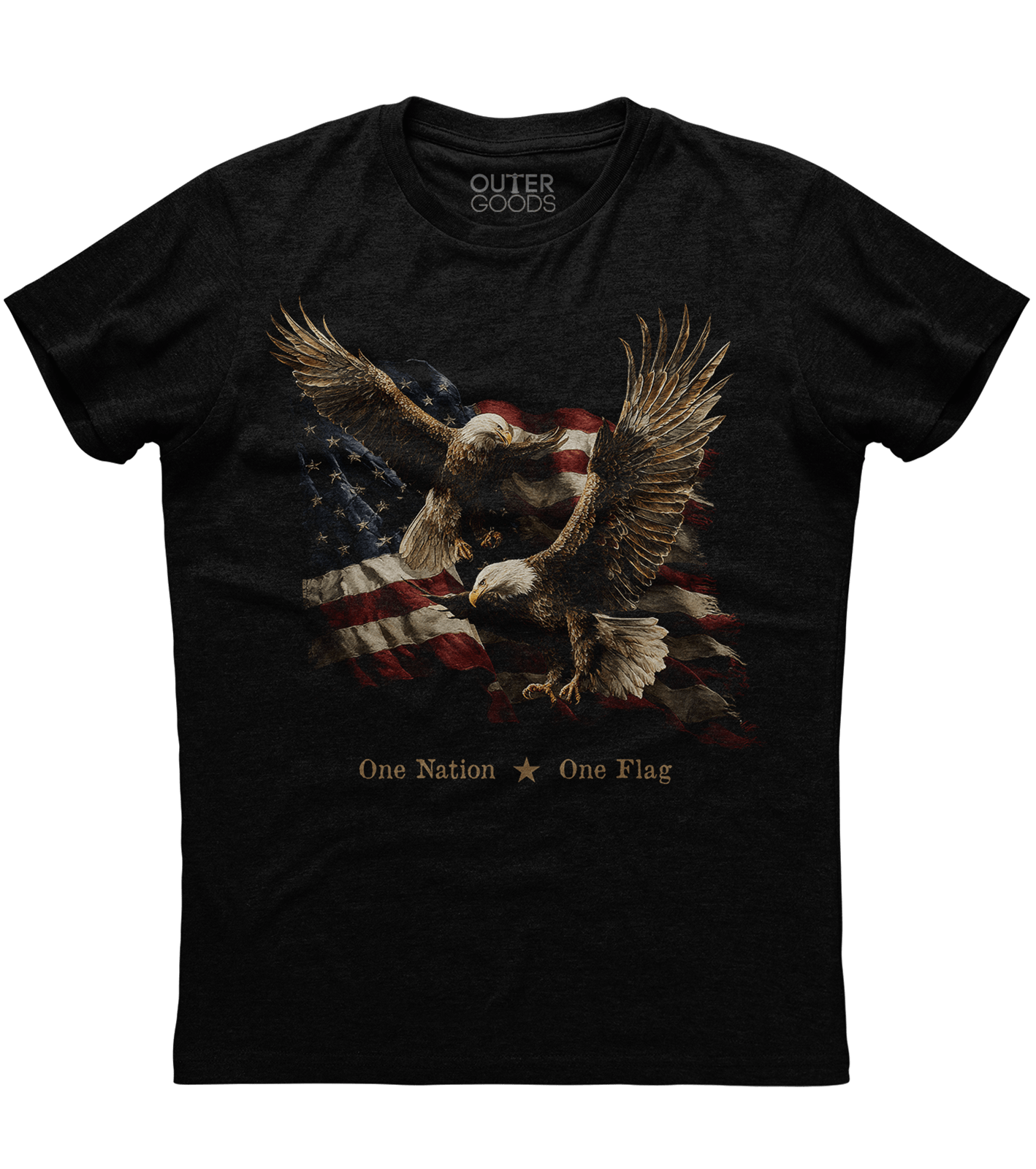 One Nation One Flag American Flag T-Shirt (O)