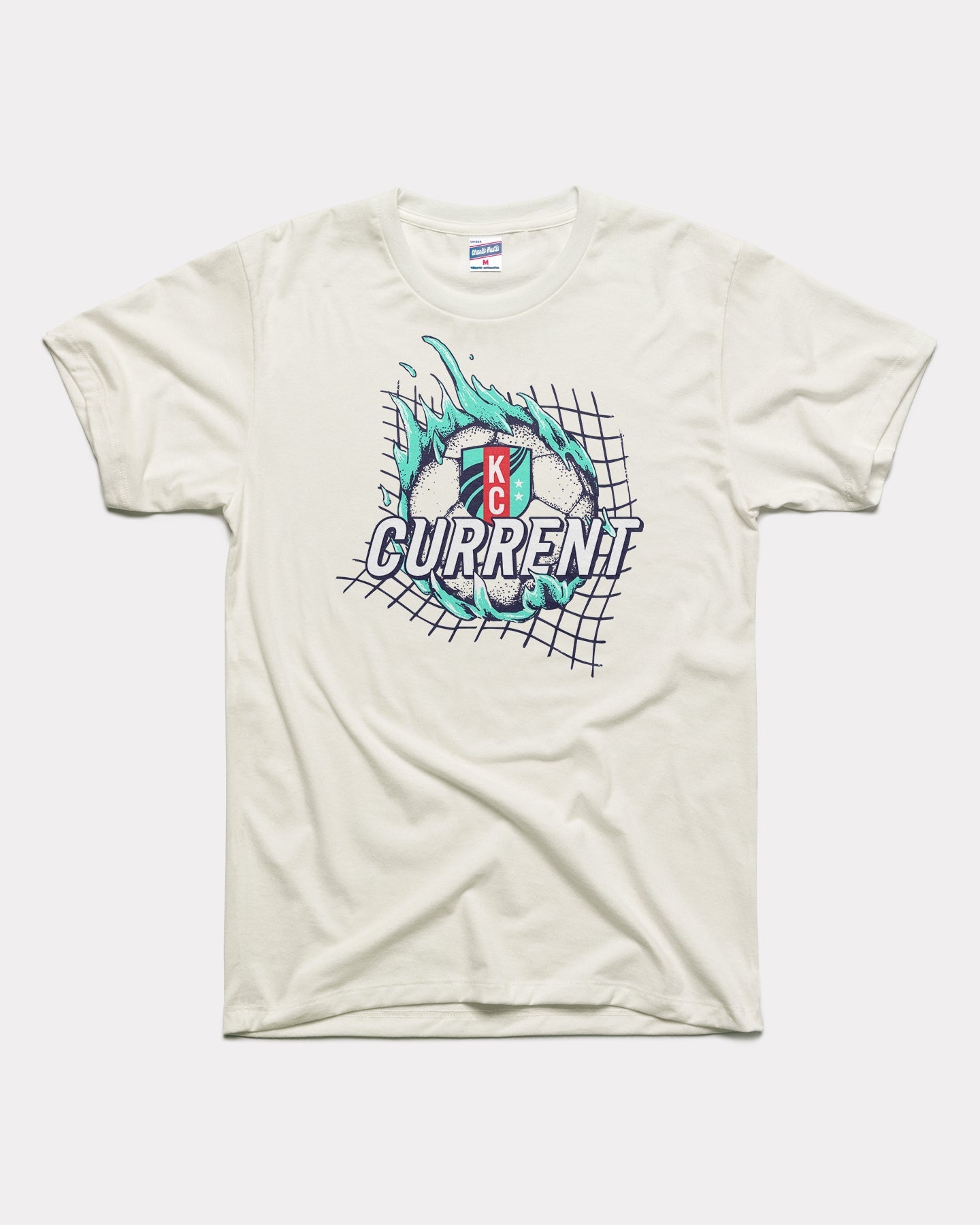 KC Current Soccer Flames Vintage White T-Shirt