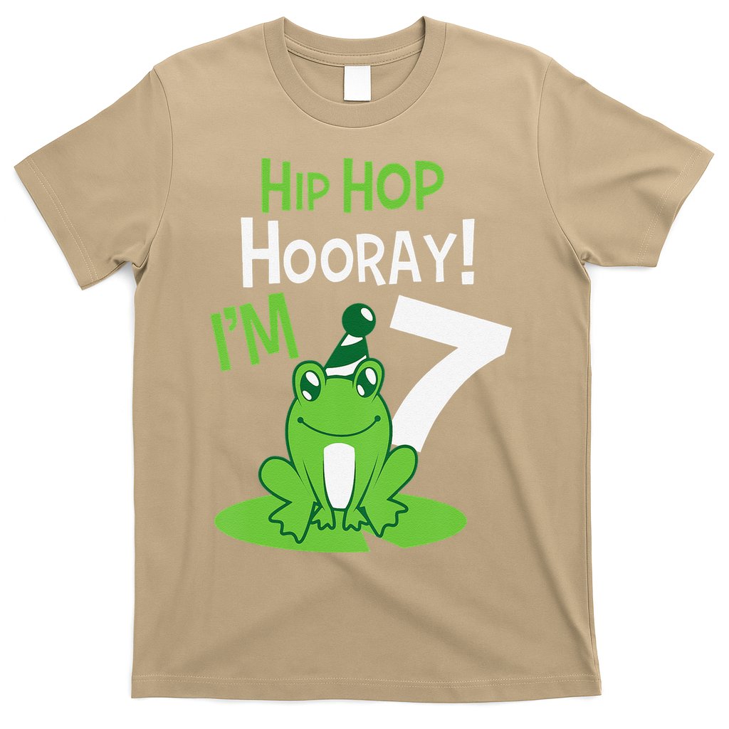 7th Birthday Frog Funny Party 7 Year Old T-Shirt