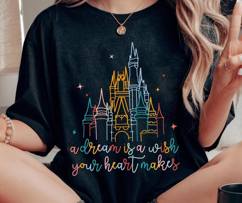 A Dream Is A Wish Your Heart Makes Comfort Colors Shirt, Retro Princess T-shirt, Magic Kingdom 2025 Girl Trip