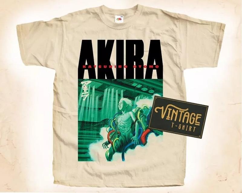 AKIRA 1988 vol 5 T SHIRT Vintage Tee Movie Poster Natural Beige Sizes S to 5XL