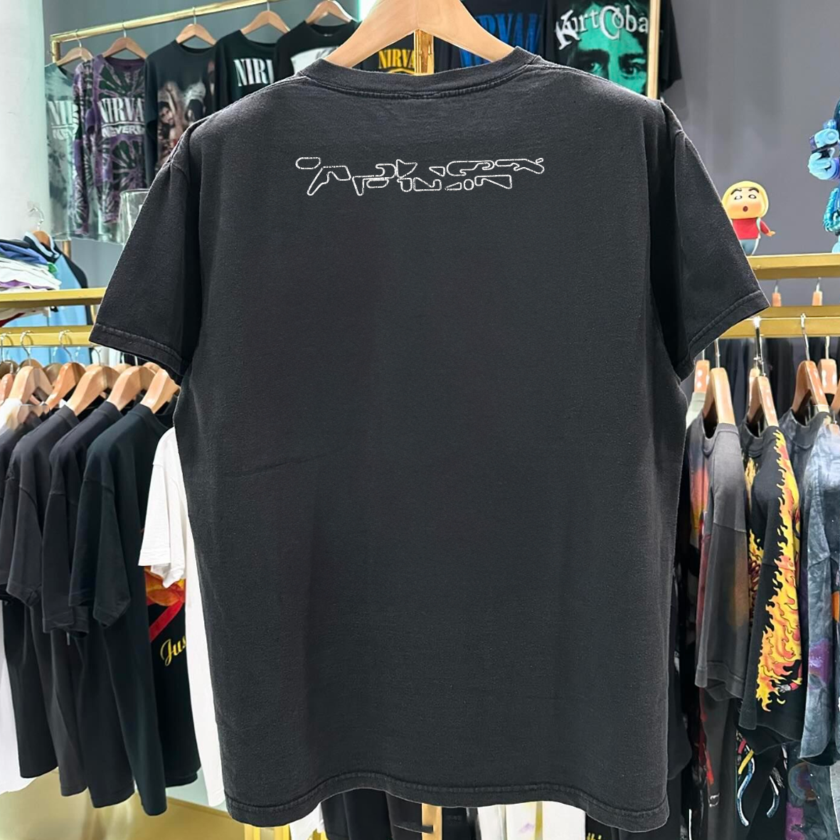 AP3X TWIN MID 00'S GRAIL VINTAGE WASHED BLACK T-SHIRT