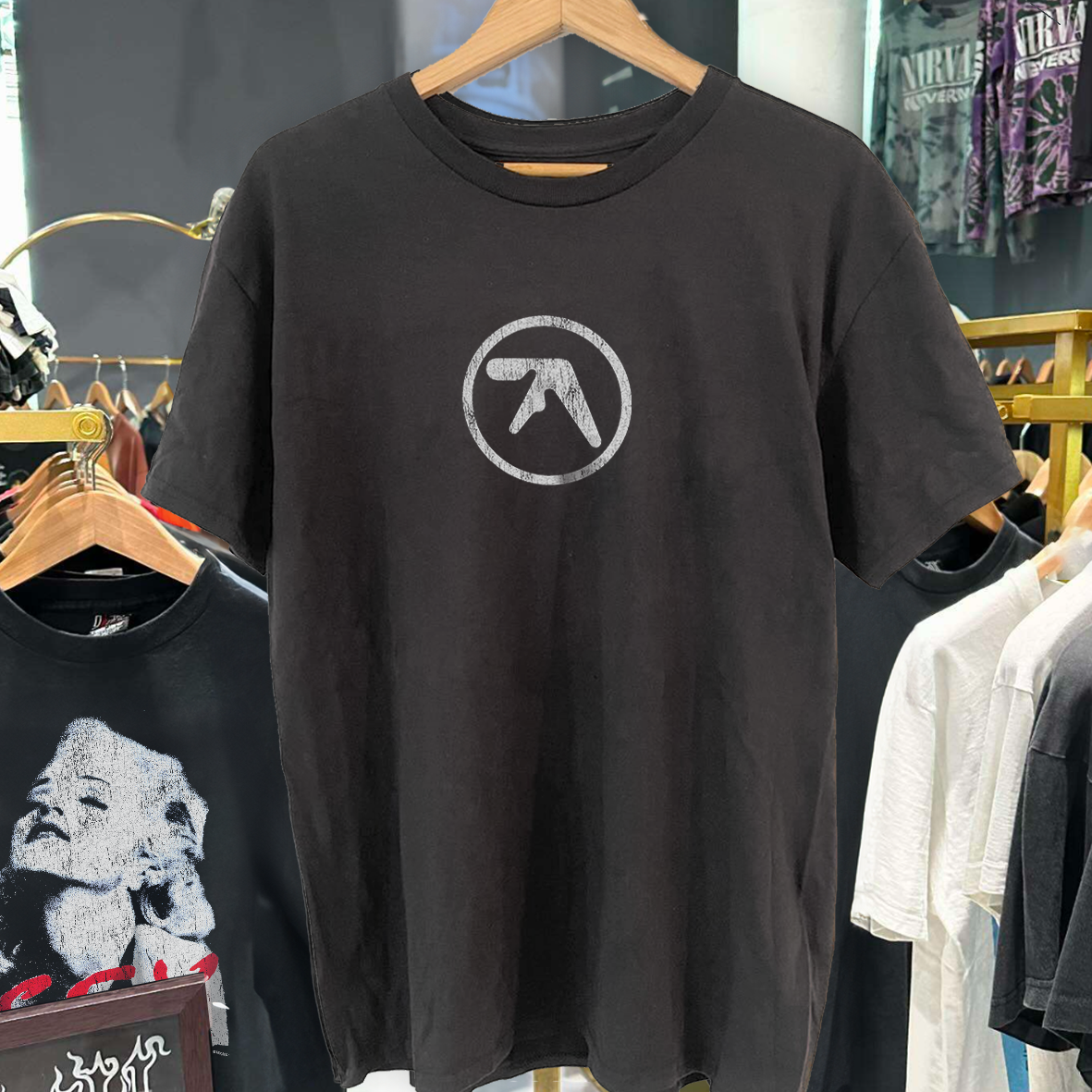 AP3X TWIN MID 00'S GRAIL VINTAGE WASHED BLACK T-SHIRT