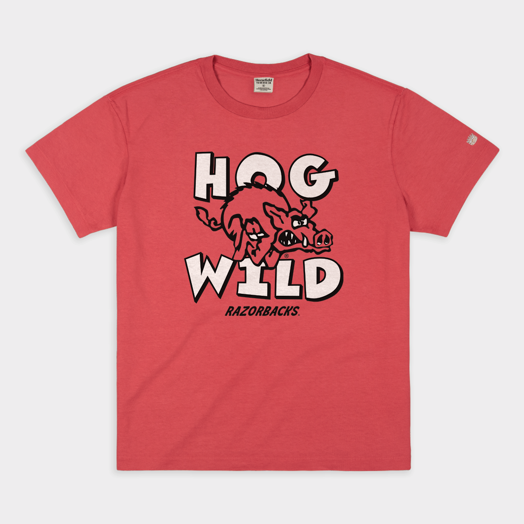 Arkansas Hog Wild Retro Vintage Heavyweight Tee Style001