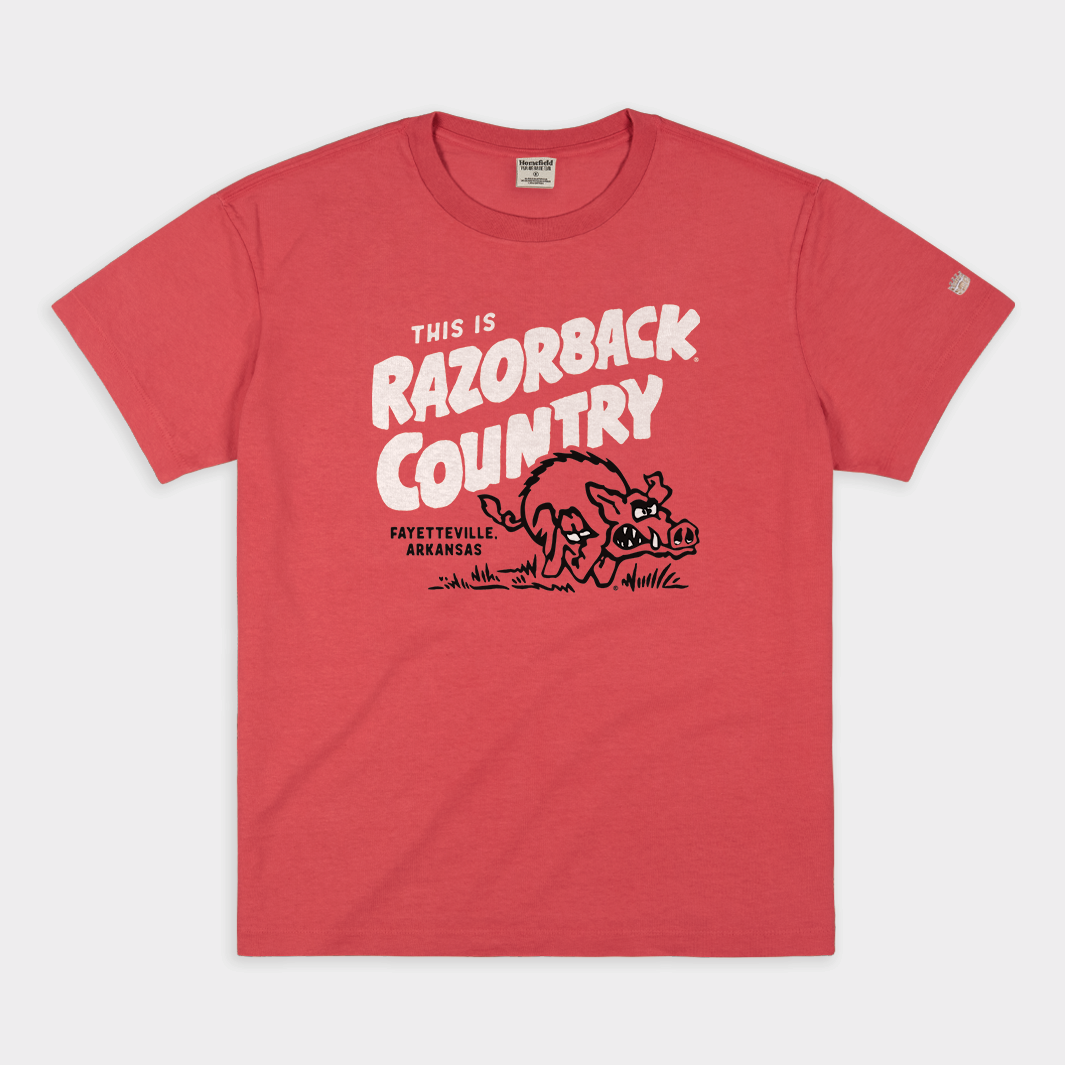 Arkansas "Razorback Country" Vintage Heavyweight Tee Style001