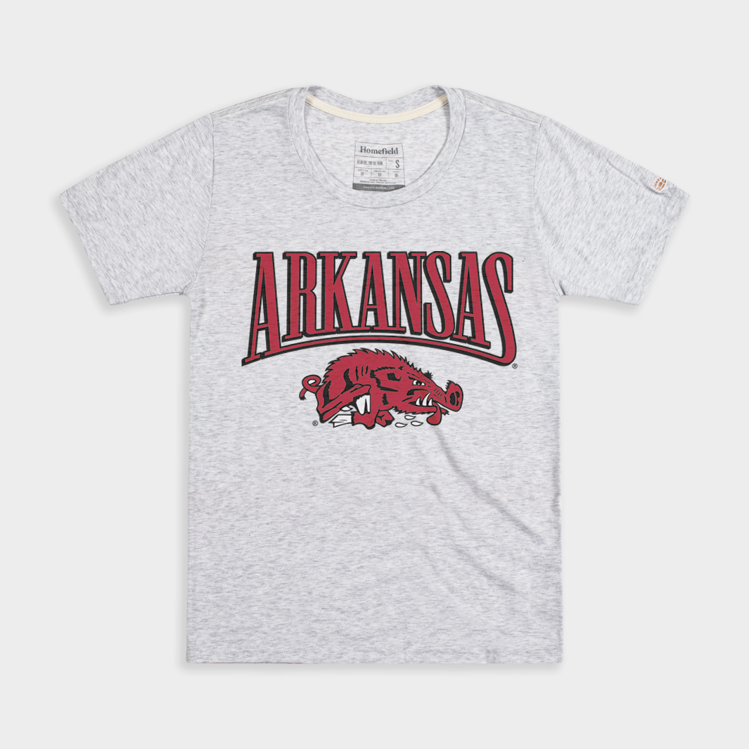 Arkansas Razorbacks Vintage Logo Women's Tee Style001