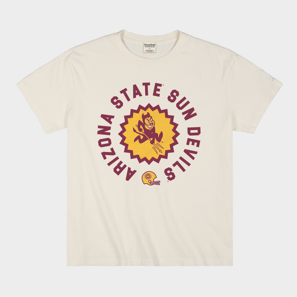 Arizona State Football Sunburst Logo Vintage Heavyweight Tee Style001