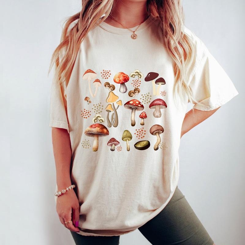 Aesthetic Mushroom Shirt, Magic Mushroom Shirt, Comfort Shirt for Her, Nature Lover Gift, Botanical Shirt for Mom, Mushroom TShirt, Cottagecore TShirt, Nature Lover Mushroom Tee, Plant Lover Gifts, Inspirational Shirt for Mom, Oversized Graphic Tee