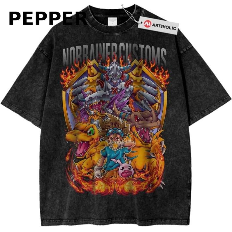 Agumon T-Shirt, Greymon Shirt, WarGreymon, Tai Kamiya, Digimon Adventure T-Shirt, Anime Shirt, Vintage Graphic Tee