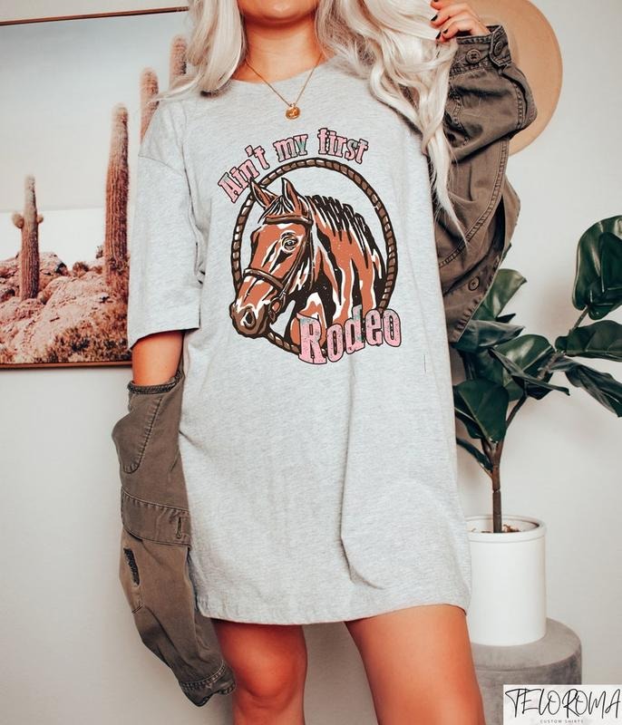 Ain't My First Rodeo Shirt, Western Graphic Tee, Horse Lover Gift, Cowboy Sweatshirt, Western Cowboy Outfit, Wild West Gift, Howdy Shirtstyle{n002}2