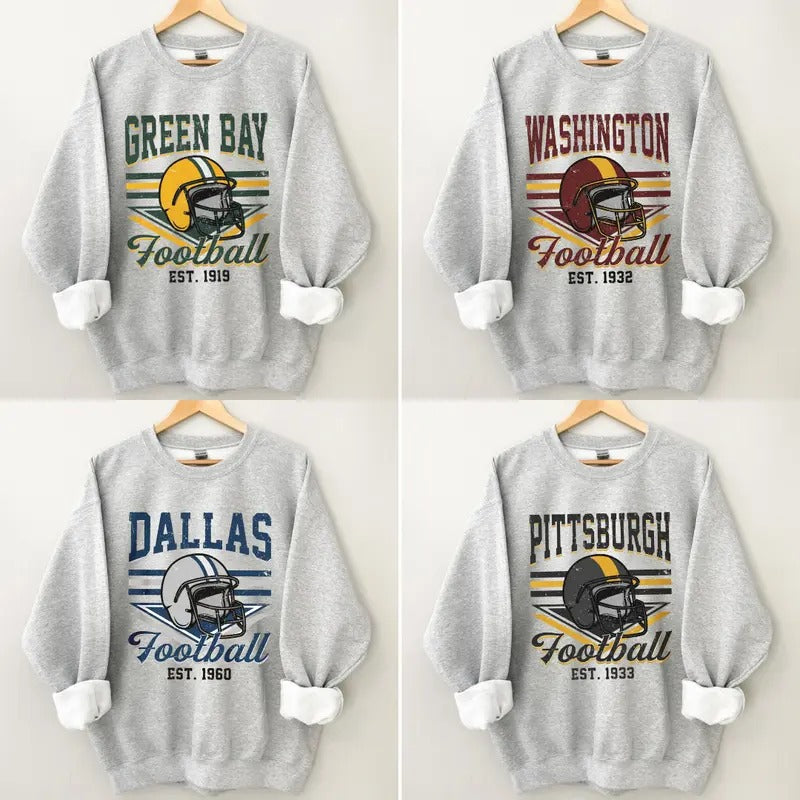 All Teams Football Sport Grey Sweatshirt, Dallas Football, Green Bay Football, Vintage Football Sweatshirt, Shirt, Gift For Fan