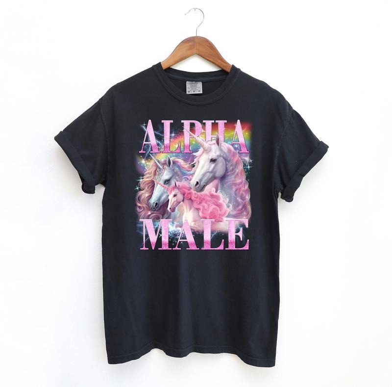 Alpha Male Unicorn Funny Shirt, Meme Comfort Colors T-Shirt