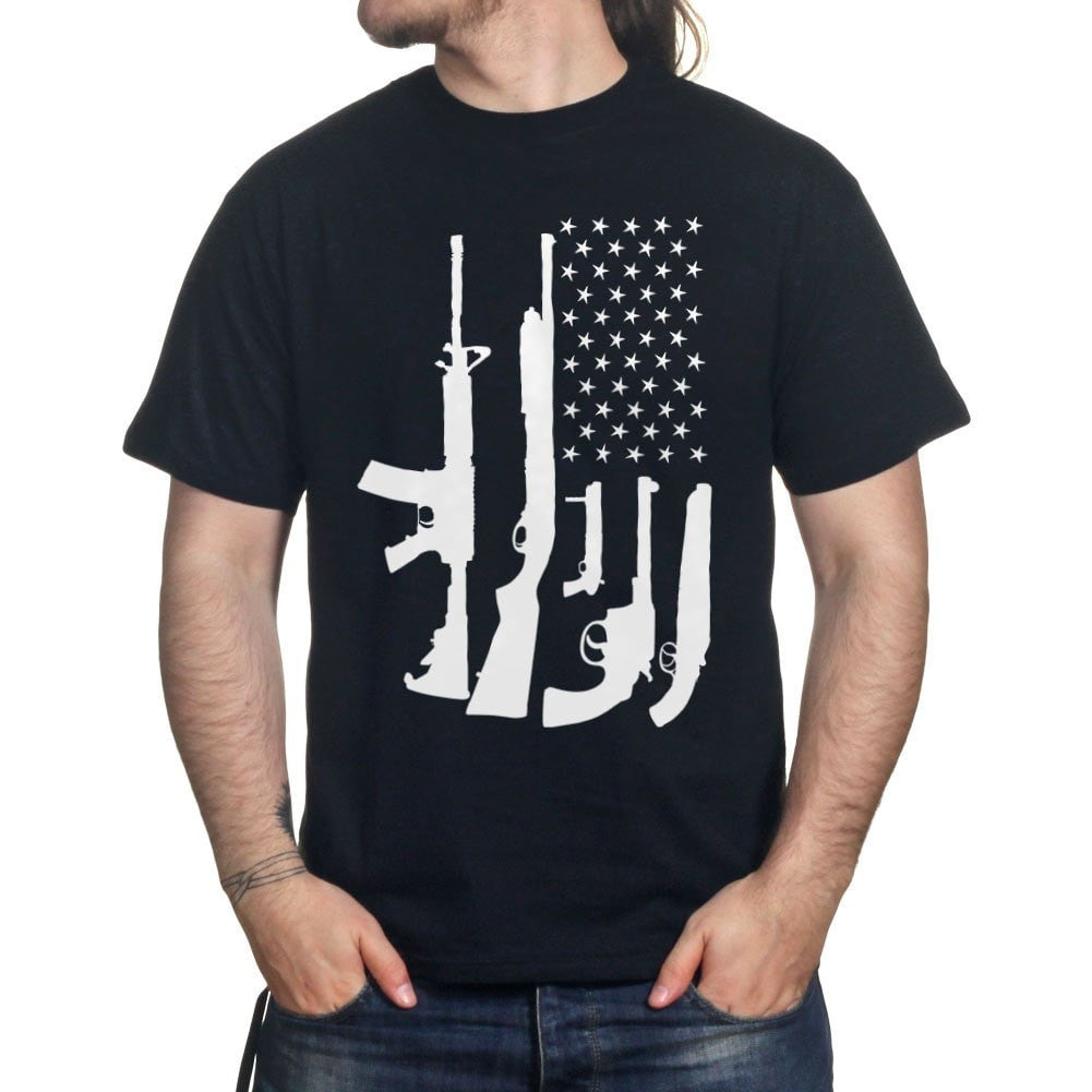 American Flag Guns Mens T-shirt Style001