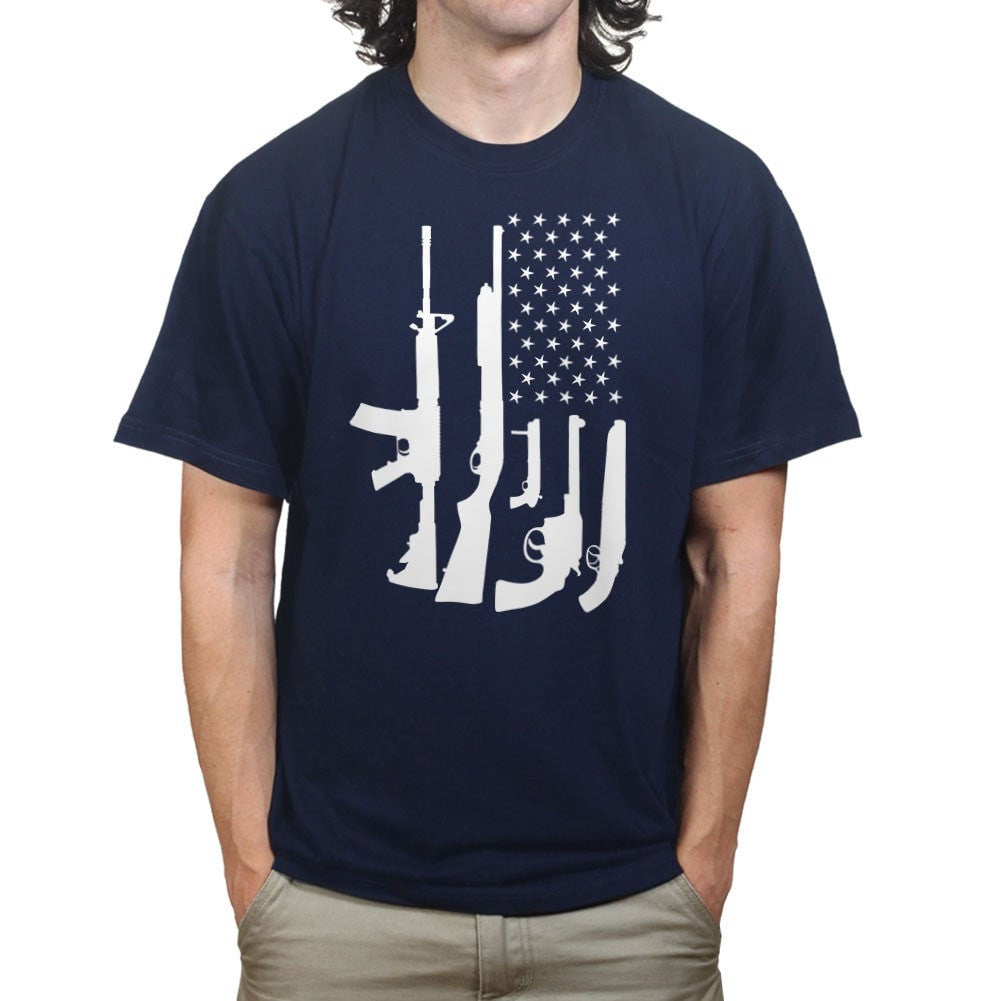 American Flag Guns Mens T-shirt Style001