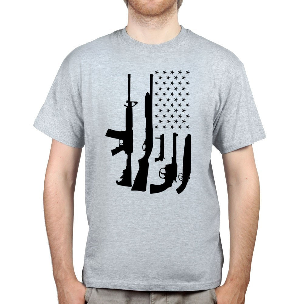 American Flag Guns Mens T-shirt Style001