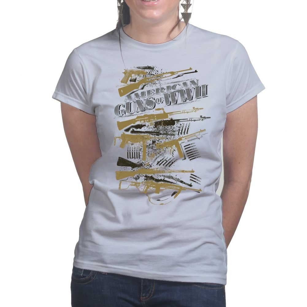 American Guns of WWII Ladies T-shirt Style001
