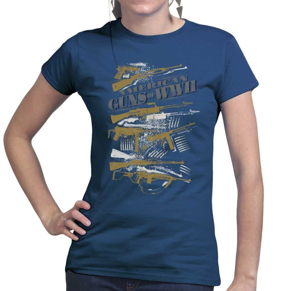 American Guns of WWII Ladies T-shirt Style001