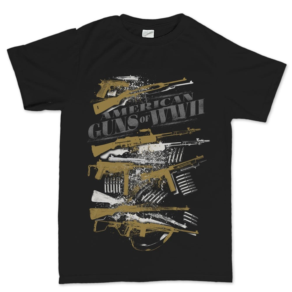 Men's American Guns of WWII T-shirt Style001
