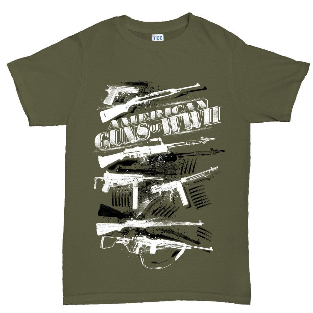 Men's American Guns of WWII T-shirt Style001