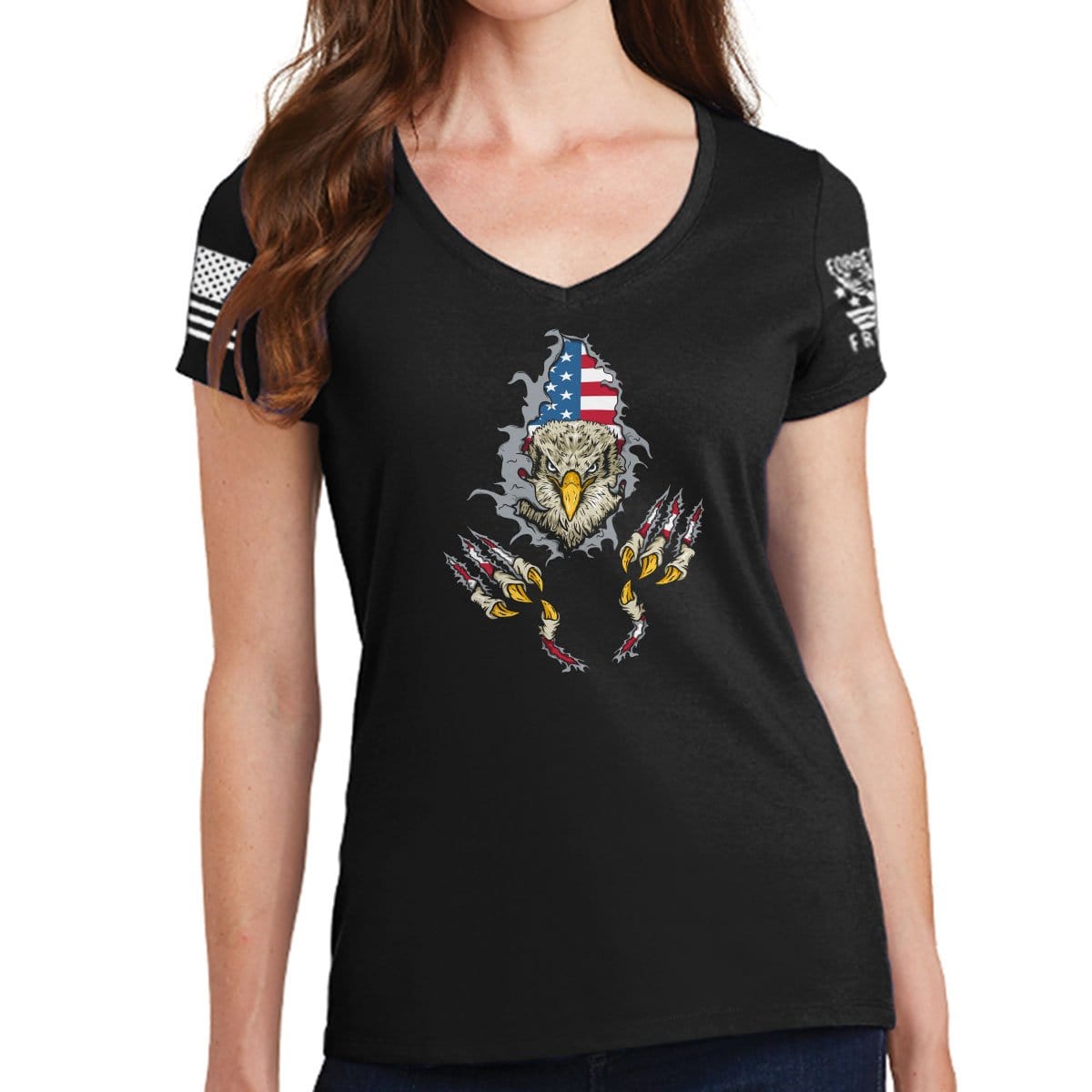 Ladies American Eagle V-Neck T-shirt Style001