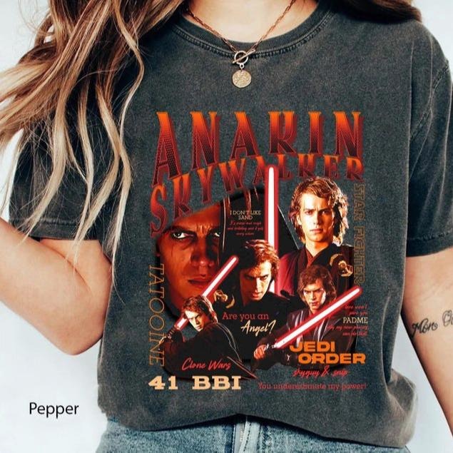 Anakin Portrait Graphic Unisex T-shirt, Darth Vader Shirt, Galaxy's Edge, Hollywood Studios, Top Menswear Cotton Streetwear Round Neck